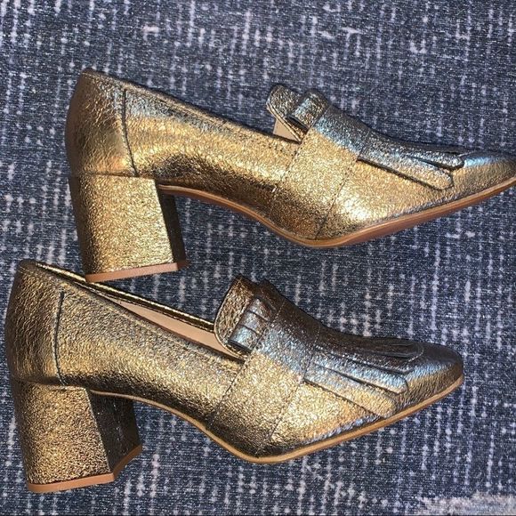 Kenneth Cole Macey gold sparkle loafers 9 - Picture 6 of 15